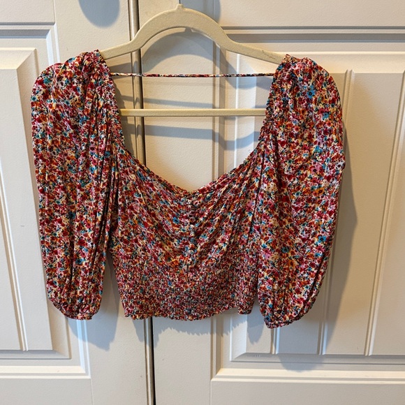 AFRM Mari Floral Smocked Blouse - Picture 2 of 6